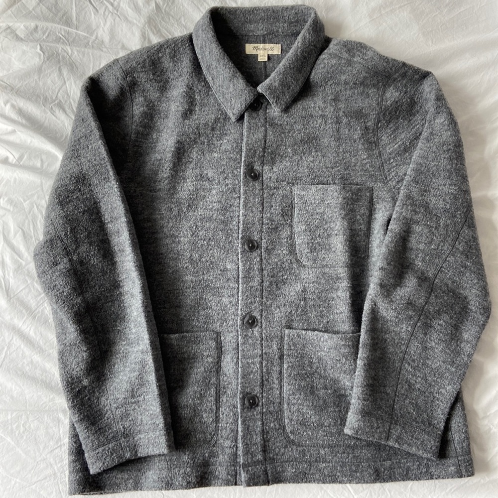 Mens Madewell boiled wool sweater jacket